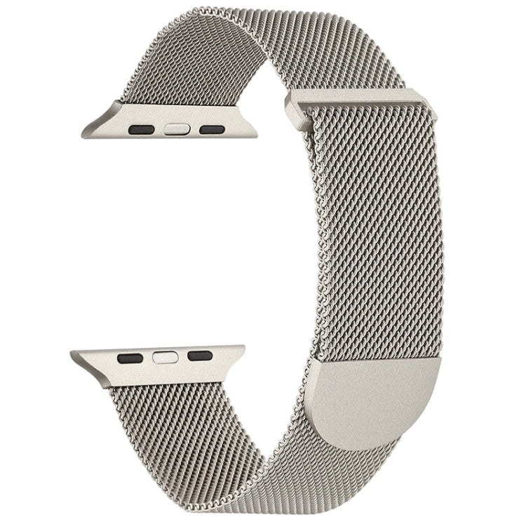 For Apple Watch 7 45mm Milanese Metal Magnetic Watch Band(Starlight) - Watch Bands by PMC Jewellery | Online Shopping South Africa | PMC Jewellery