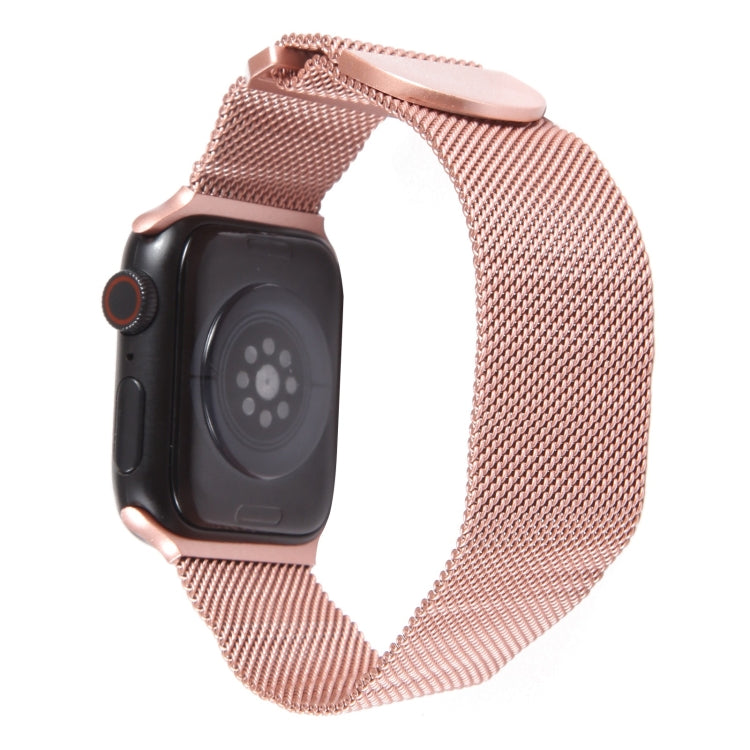 For Apple Watch 7 45mm Milanese Metal Magnetic Watch Band(Pink) - Watch Bands by PMC Jewellery | Online Shopping South Africa | PMC Jewellery