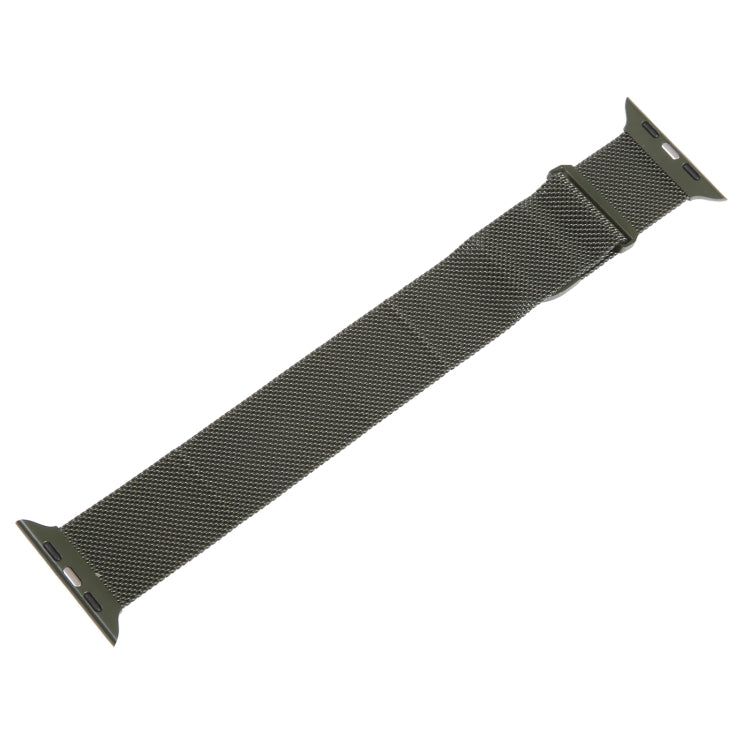 For Apple Watch SE 40mm Milanese Metal Magnetic Watch Band(Army Green) - Watch Bands by PMC Jewellery | Online Shopping South Africa | PMC Jewellery