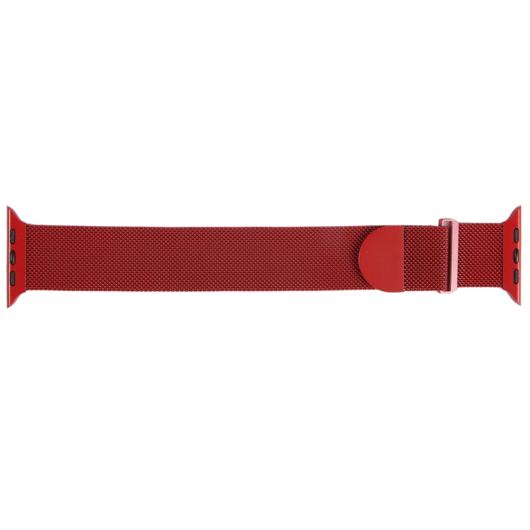 For Apple Watch 3 38mm Milanese Metal Magnetic Watch Band(Red) - Watch Bands by PMC Jewellery | Online Shopping South Africa | PMC Jewellery