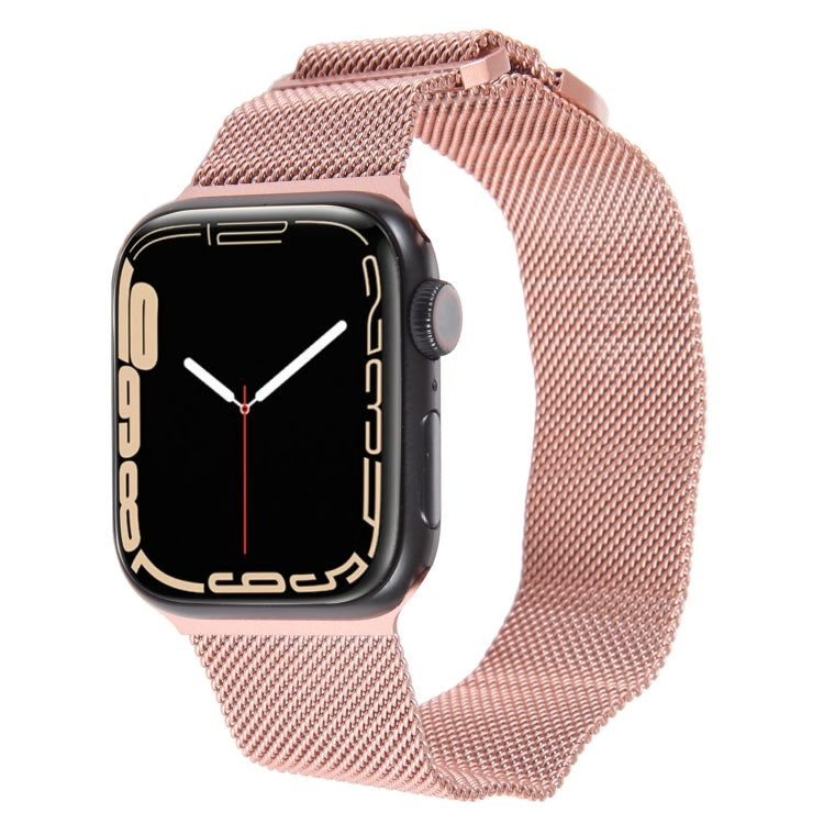 For Apple Watch 3 38mm Milanese Metal Magnetic Watch Band(Pink) - Watch Bands by PMC Jewellery | Online Shopping South Africa | PMC Jewellery