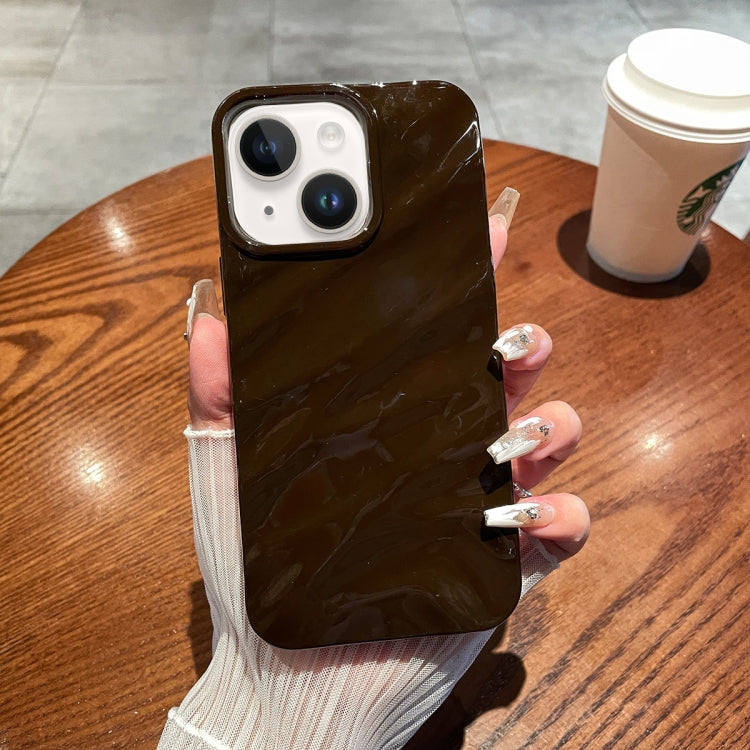 For iPhone 14 Plus Solid Color Wave Texture TPU Phone Case(Chocolate) - iPhone 14 Plus Cases by PMC TechLife | Online Shopping South Africa | PMC TechLife