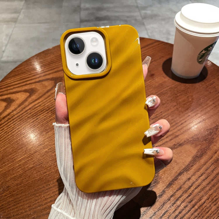 For iPhone 14 Plus Solid Color Wave Texture TPU Phone Case(Ginger) - iPhone 14 Plus Cases by PMC TechLife | Online Shopping South Africa | PMC TechLife