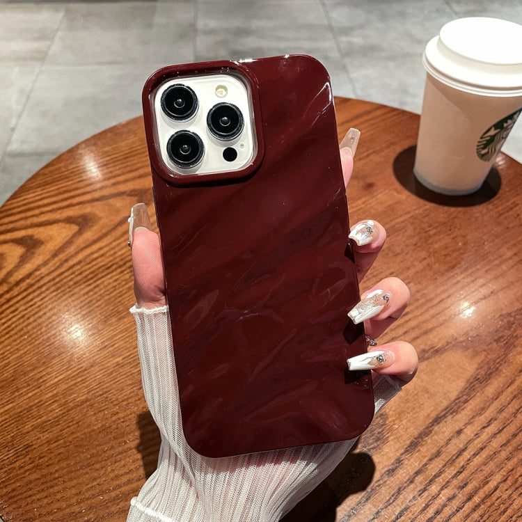For iPhone 14 Pro Solid Color Wave Texture TPU Phone Case(Wine Red) - iPhone 14 Pro Cases by PMC TechLife | Online Shopping South Africa | PMC TechLife