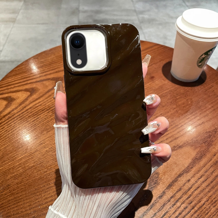 For iPhone XR Solid Color Wave Texture TPU Phone Case(Chocolate) - More iPhone Cases by PMC TechLife | Online Shopping South Africa | PMC TechLife