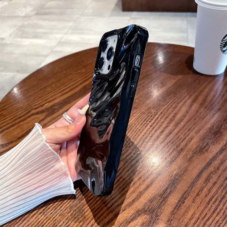 For iPhone 12 / 12 Pro Solid Color Wave Texture TPU Phone Case(Black) - iPhone 12 / 12 Pro Cases by PMC TechLife | Online Shopping South Africa | PMC TechLife