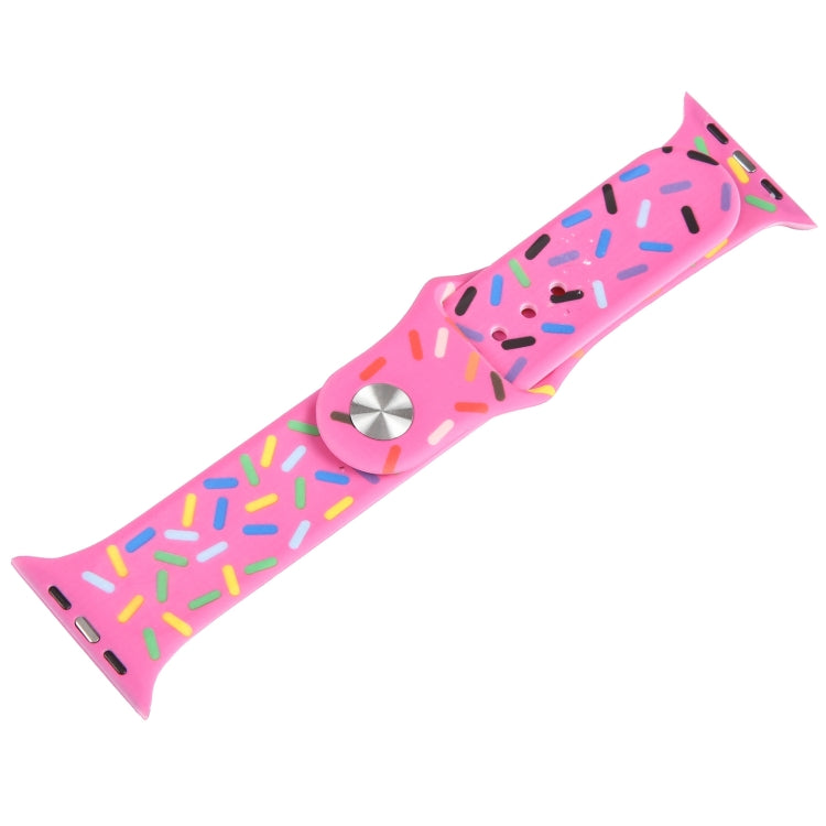 Rainbow Raindrops Silicone Watch Band For Apple Watch Ultra 49mm(Rose Red) - Watch Bands by PMC TechLife | Online Shopping South Africa | PMC TechLife