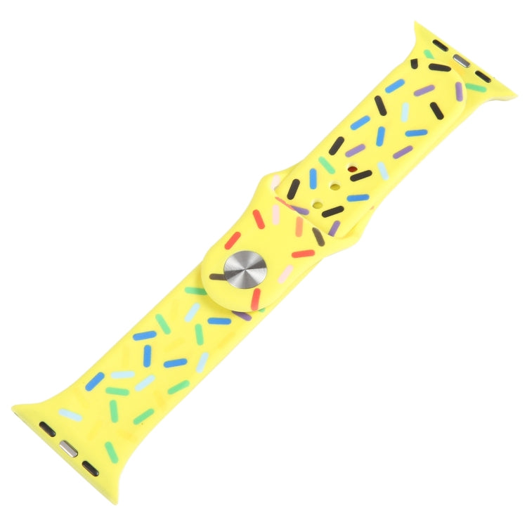 Rainbow Raindrops Silicone Watch Band For Apple Watch 8 41mm(Yellow) - Watch Bands by PMC TechLife | Online Shopping South Africa | PMC TechLife