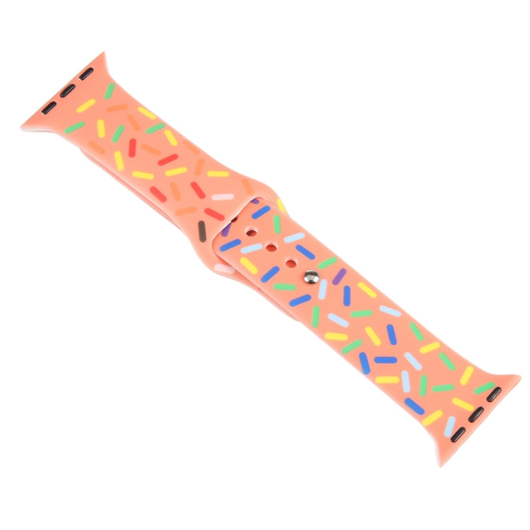 Rainbow Raindrops Silicone Watch Band For Apple Watch 8 41mm(Orange) - Watch Bands by PMC TechLife | Online Shopping South Africa | PMC TechLife