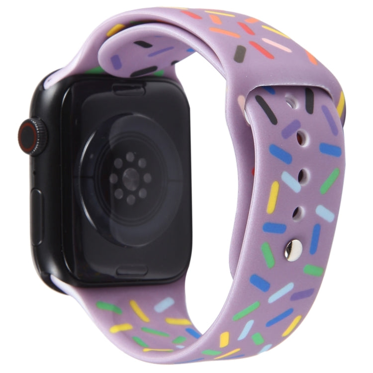 Rainbow Raindrops Silicone Watch Band For Apple Watch 7 41mm(Light Purple) - Watch Bands by PMC TechLife | Online Shopping South Africa | PMC TechLife