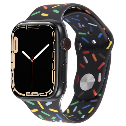 Rainbow Raindrops Silicone Watch Band For Apple Watch SE 2022 40mm(Black) - Watch Bands by PMC Jewellery | Online Shopping South Africa | PMC Jewellery