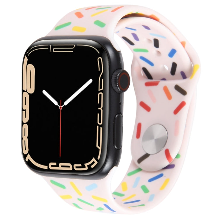 Rainbow Raindrops Silicone Watch Band For Apple Watch SE 2022 44mm(Pink) - Watch Bands by PMC TechLife | Online Shopping South Africa | PMC TechLife