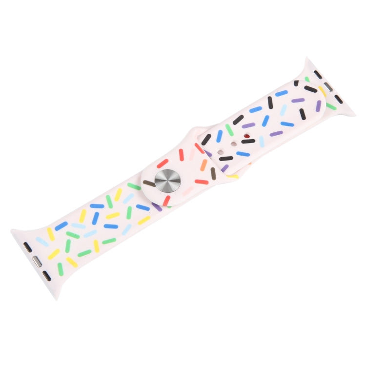 Rainbow Raindrops Silicone Watch Band For Apple Watch SE 2022 44mm(Pink) - Watch Bands by PMC TechLife | Online Shopping South Africa | PMC TechLife