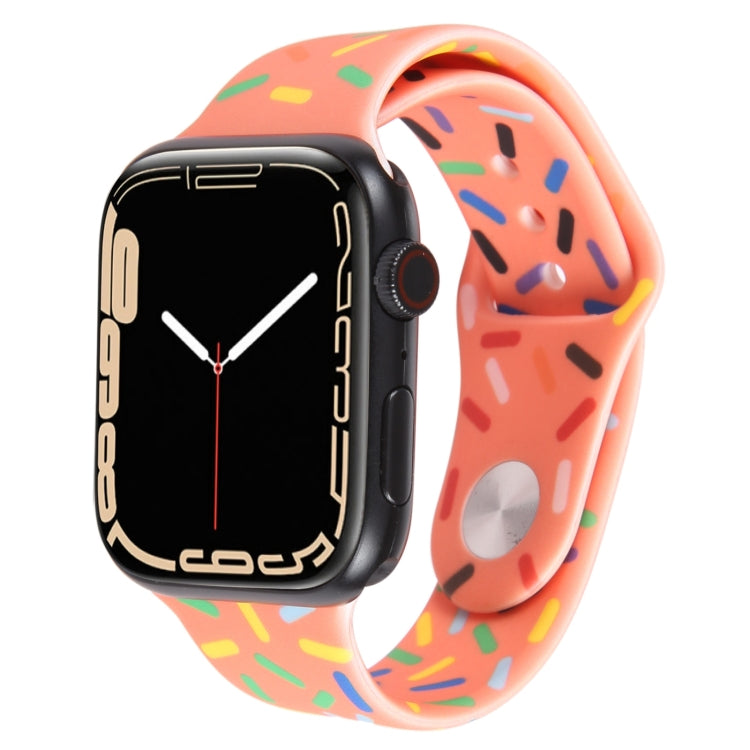 Rainbow Raindrops Silicone Watch Band For Apple Watch SE 2022 44mm(Orange) - Watch Bands by PMC TechLife | Online Shopping South Africa | PMC TechLife