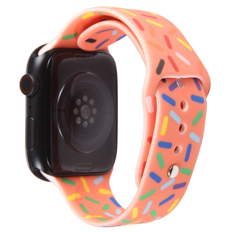 Rainbow Raindrops Silicone Watch Band For Apple Watch SE 2022 44mm(Orange) - Watch Bands by PMC TechLife | Online Shopping South Africa | PMC TechLife