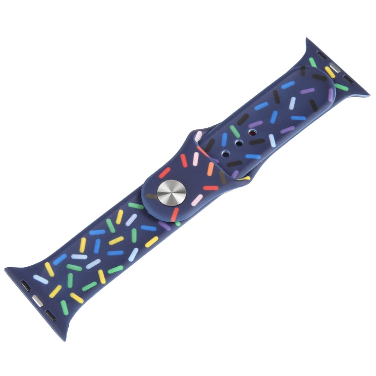 Rainbow Raindrops Silicone Watch Band For Apple Watch SE 44mm(Midnight) - Watch Bands by PMC TechLife | Online Shopping South Africa | PMC TechLife