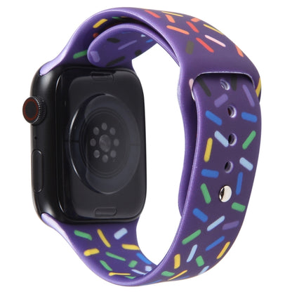 Rainbow Raindrops Silicone Watch Band For Apple Watch SE 44mm(Dark Purple) - Watch Bands by PMC Jewellery | Online Shopping South Africa | PMC Jewellery