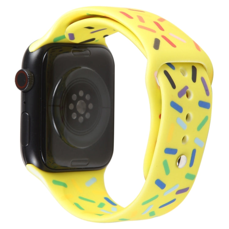Rainbow Raindrops Silicone Watch Band For Apple Watch 4 40mm(Yellow) - Watch Bands by PMC TechLife | Online Shopping South Africa | PMC TechLife