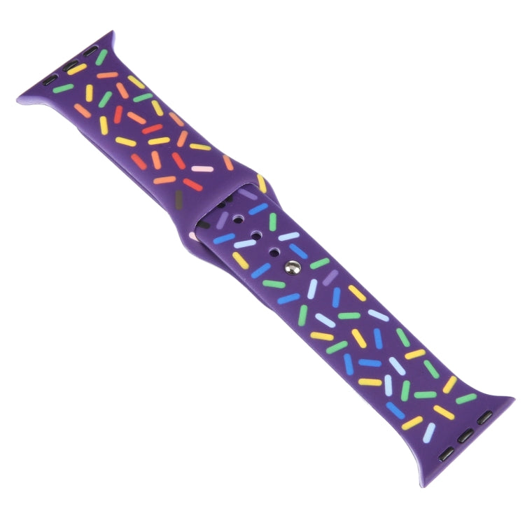 Rainbow Raindrops Silicone Watch Band For Apple Watch 4 44mm(Dark Purple) - Watch Bands by PMC TechLife | Online Shopping South Africa | PMC TechLife