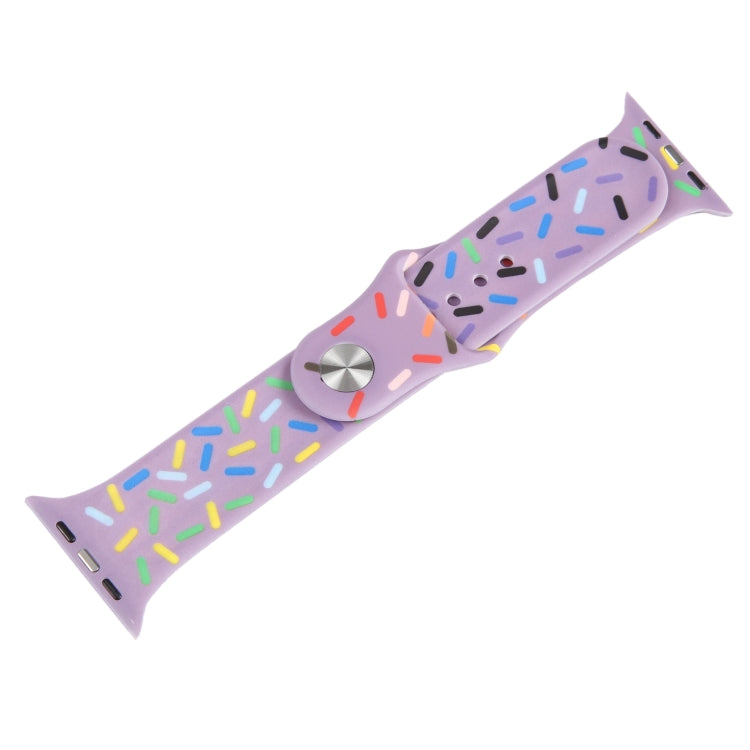 Rainbow Raindrops Silicone Watch Band For Apple Watch 3 38mm(Light Purple) - Watch Bands by PMC TechLife | Online Shopping South Africa | PMC TechLife