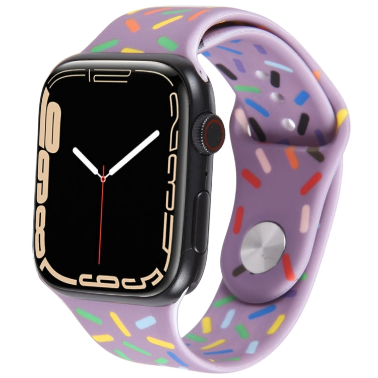 Rainbow Raindrops Silicone Watch Band For Apple Watch 2 38mm(Light Purple) - Watch Bands by PMC TechLife | Online Shopping South Africa | PMC TechLife