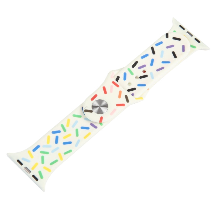 Rainbow Raindrops Silicone Watch Band For Apple Watch 2 38mm(Beige) - Watch Bands by PMC TechLife | Online Shopping South Africa | PMC TechLife