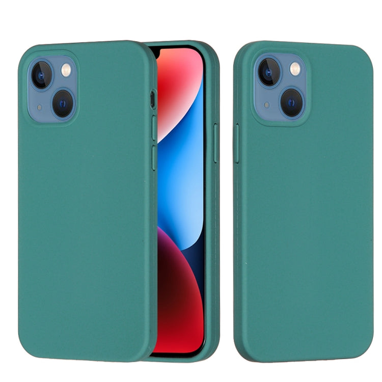 For iPhone 15 Solid Color Silicone Phone Case(Pine Needle Green) - iPhone 15 Cases by PMC Jewellery | Online Shopping South Africa | PMC Jewellery