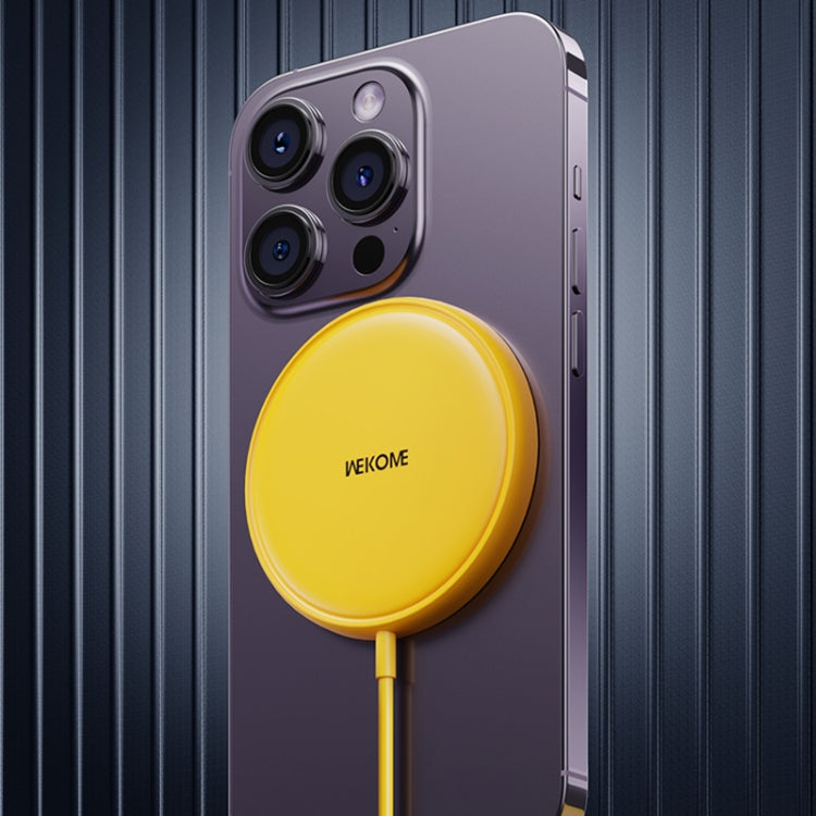 WK WP-U166 15W Magnetic Wireless Charger(Yellow) - Wireless Charger by WK | Online Shopping South Africa | PMC TechLife | Buy Now Pay Later Mobicred