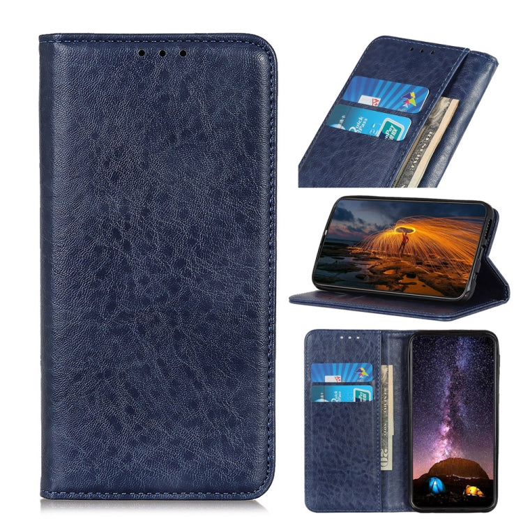 For iPhone 15 Pro Magnetic Crazy Horse Texture Horizontal Flip Leather Phone Case(Blue) - free shipping - PMC TechLife - Order now!