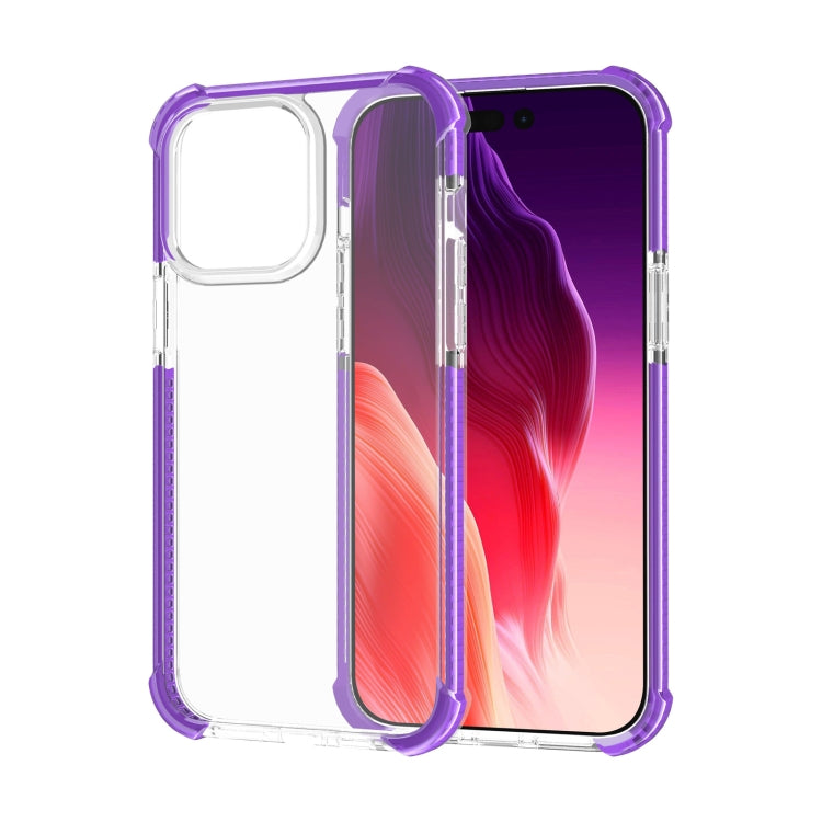 For iPhone 15 Pro Four-corner Shockproof TPU Hybrid Acrylic Phone Case(Purple) - iPhone 15 Pro Cases by PMC TechLife | Online Shopping South Africa | PMC TechLife | Buy Now Pay Later Mobicred