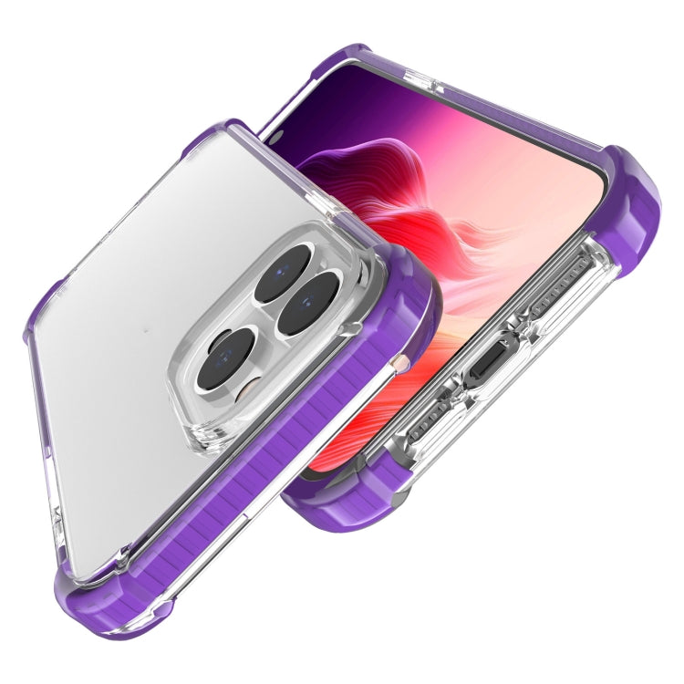 For iPhone 15 Pro Four-corner Shockproof TPU Hybrid Acrylic Phone Case(Purple) - iPhone 15 Pro Cases by PMC TechLife | Online Shopping South Africa | PMC TechLife | Buy Now Pay Later Mobicred