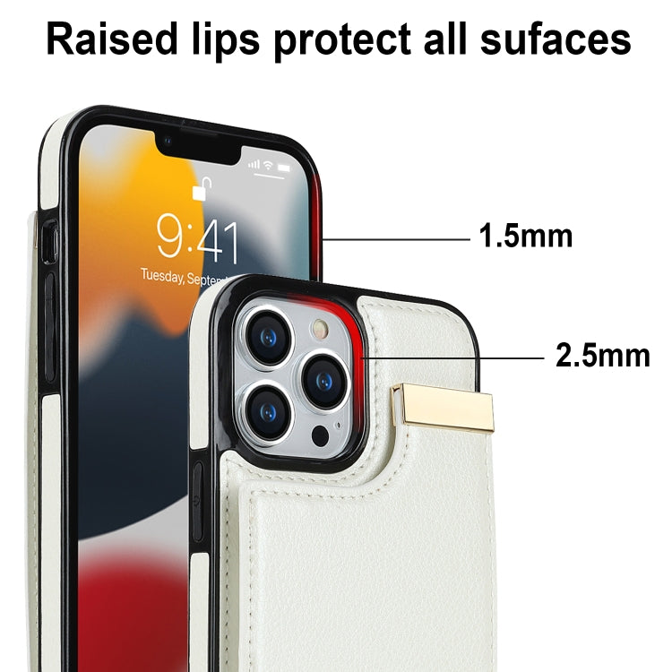 For iPhone 12 Pro Max Metal Buckle Card Slots Phone Case(White) - free shipping - PMC TechLife - Order now!