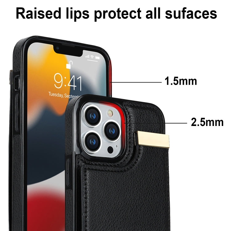 For iPhone 12 / 12 Pro Metal Buckle Card Slots Phone Case(Black) - free shipping - PMC TechLife - Order now!