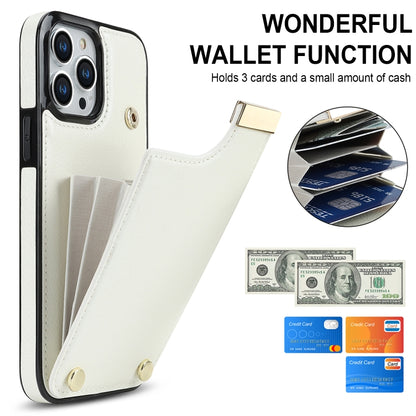 For iPhone 11 Pro Metal Buckle Card Slots Phone Case(White) - iPhone 11 Pro Cases by PMC Jewellery | Online Shopping South Africa | PMC Jewellery