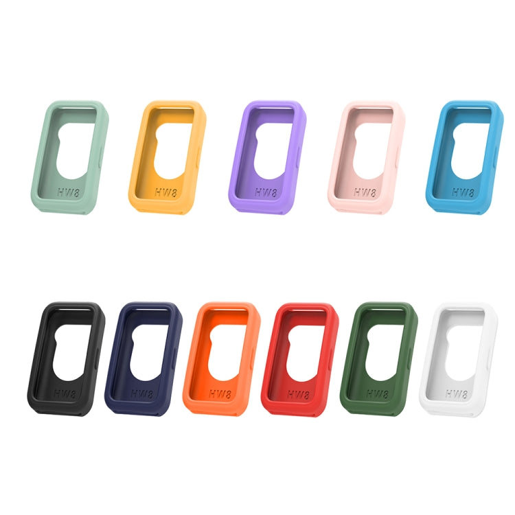 For Huawei Band 8 Silicone Protective Case + Silicone Watch Band Kit(Orange) - Watch Bands by PMC TechLife | Online Shopping South Africa | PMC TechLife