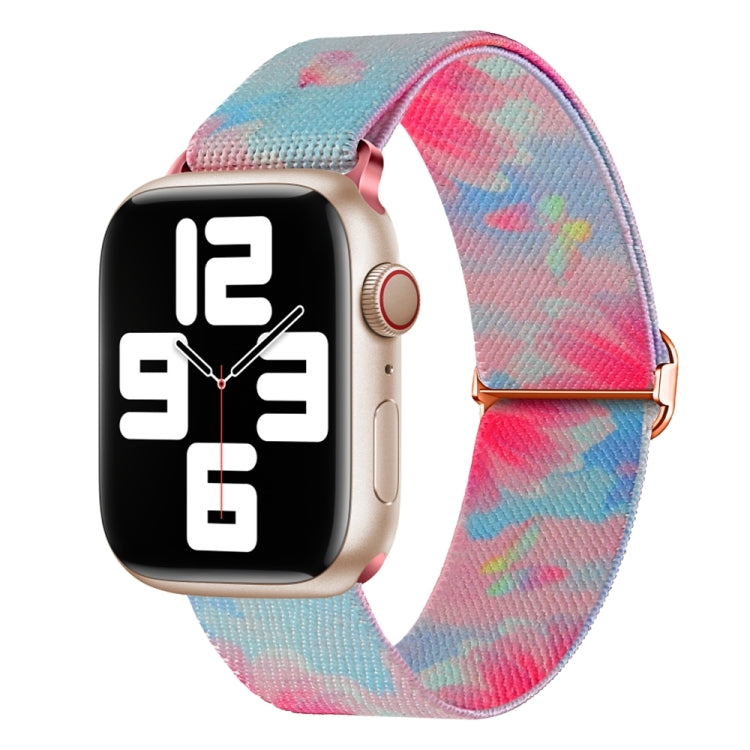 For Apple Watch SE 40mm Painted Pattern Nylon Replacement Watch Band(Flower Butterfly) - Watch Bands by PMC TechLife | Online Shopping South Africa | PMC TechLife