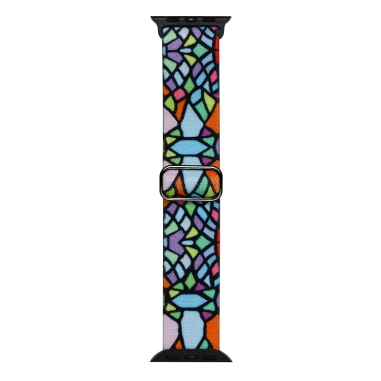 For Apple Watch SE 2023 44mm Painted Pattern Nylon Replacement Watch Band(Geometric Rainbow) - Watch Bands by PMC TechLife | Online Shopping South Africa | PMC TechLife