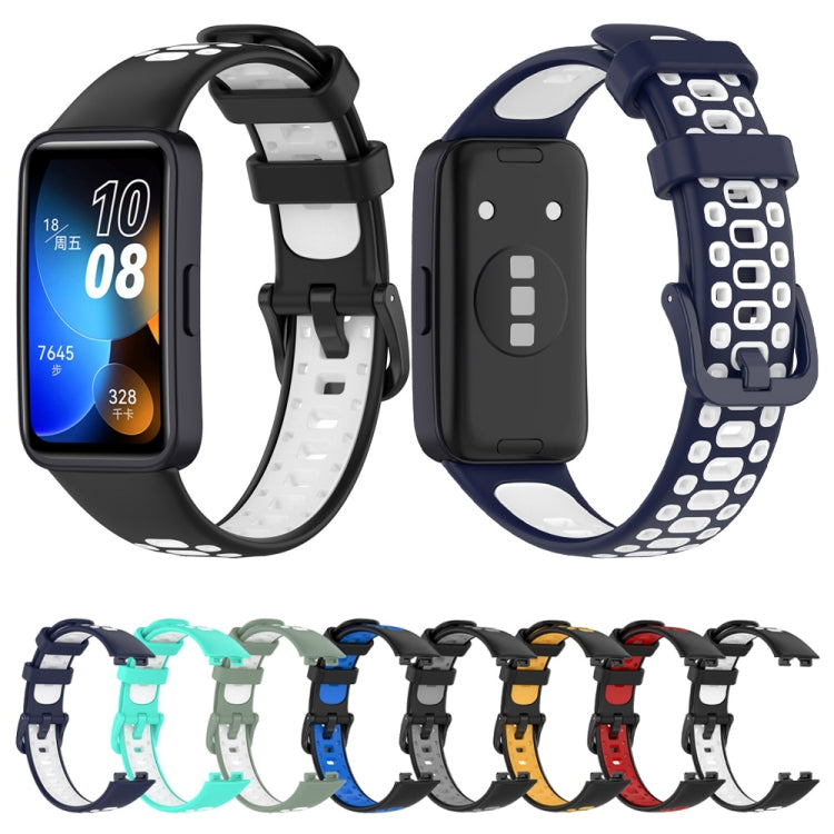 For Huawei Band 10 / 9 / 8 Two Color Silicone Watch Band(Black Red) - Watch Bands by PMC TechLife | Online Shopping South Africa | PMC TechLife | Buy Now Pay Later Mobicred