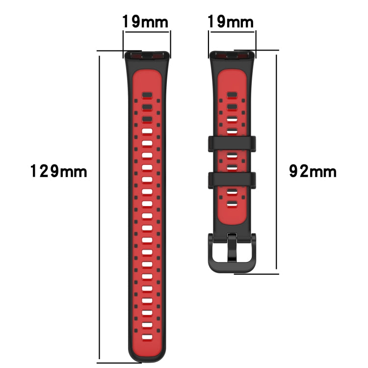 For Huawei Band 10 / 9 / 8 Two Color Silicone Watch Band(Black Red) - Watch Bands by PMC TechLife | Online Shopping South Africa | PMC TechLife | Buy Now Pay Later Mobicred