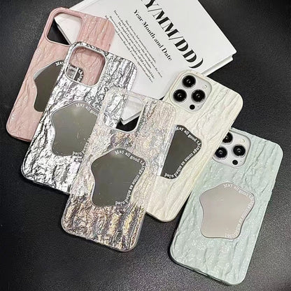 For iPhone 14 Pro Embossed Rock Texture Mirror TPU Phone Case(Space Silver) - iPhone 14 Pro Cases by PMC Jewellery | Online Shopping South Africa | PMC Jewellery