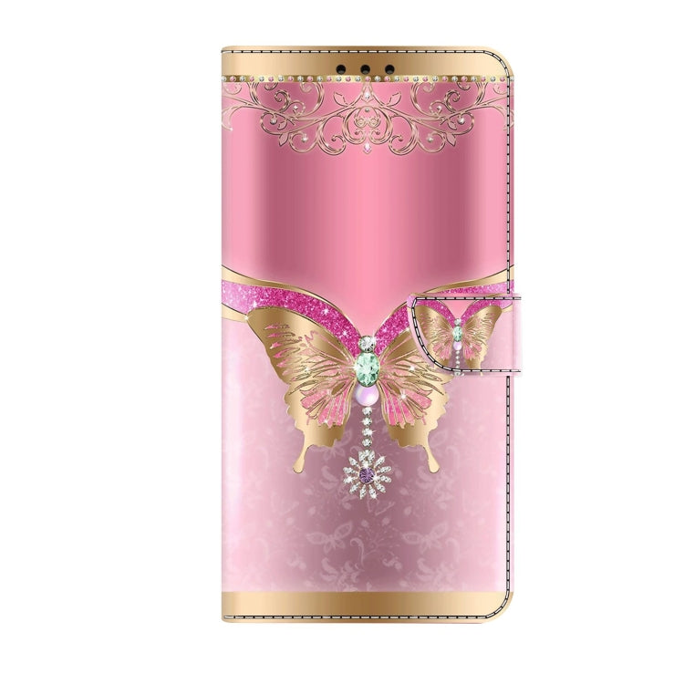 For Xiaomi Redmi 9 Crystal 3D Shockproof Protective Leather Phone Case(Pink Bottom Butterfly) - Xiaomi Cases by PMC Jewellery | Online Shopping South Africa | PMC Jewellery