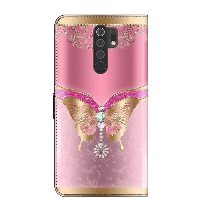 For Xiaomi Redmi 9 Crystal 3D Shockproof Protective Leather Phone Case(Pink Bottom Butterfly) - free shipping - PMC TechLife - Order now!