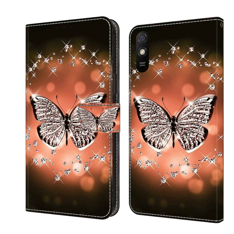 For Xiaomi Redmi 9A Crystal 3D Shockproof Protective Leather Phone Case(Crystal Butterfly) - Xiaomi Cases by PMC Jewellery | Online Shopping South Africa | PMC Jewellery