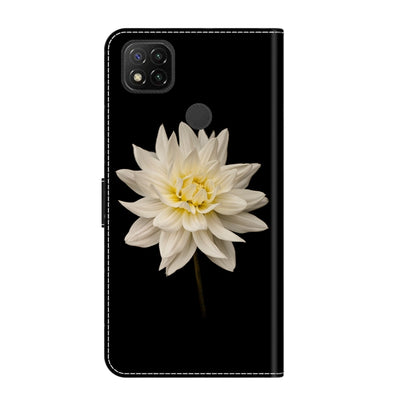 For Xiaomi Redmi 9C Crystal 3D Shockproof Protective Leather Phone Case(White Flower) - Xiaomi Cases by PMC Jewellery | Online Shopping South Africa | PMC Jewellery