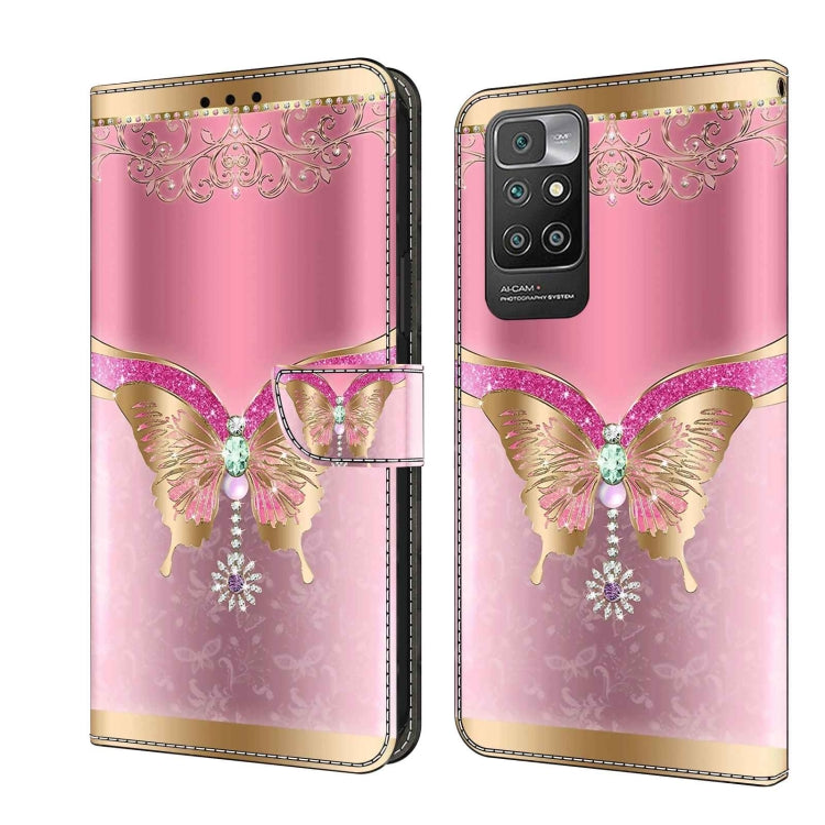 For Xiaomi Redmi 10 Crystal 3D Shockproof Protective Leather Phone Case(Pink Bottom Butterfly) - free shipping - PMC TechLife - Order now!