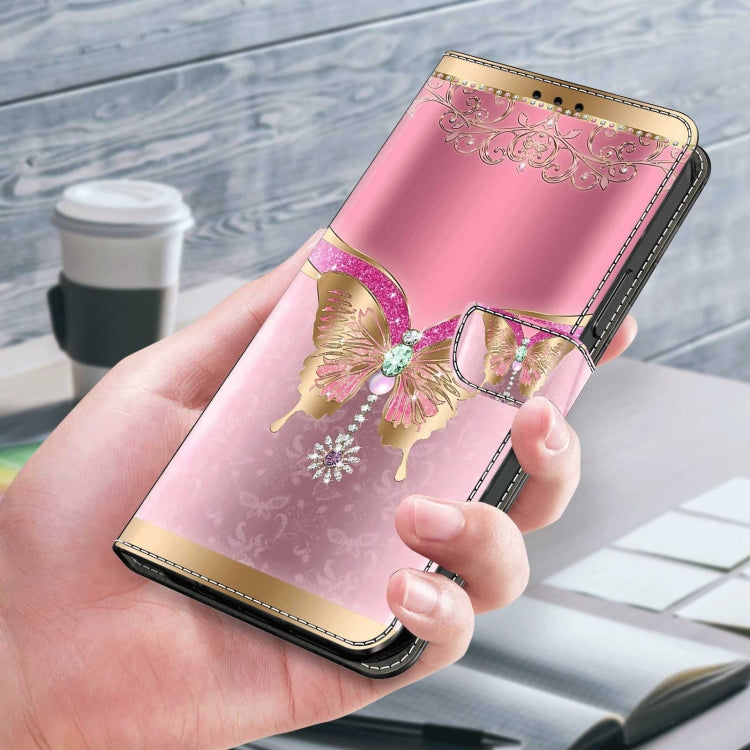 For Xiaomi Redmi Note 10 4G Crystal 3D Shockproof Protective Leather Phone Case(Pink Bottom Butterfly) - free shipping - PMC TechLife - Order now!