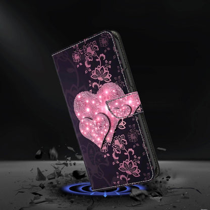 For Xiaomi Redmi Note 10 4G Crystal 3D Shockproof Protective Leather Phone Case(Lace Love) - Xiaomi Cases by PMC Jewellery | Online Shopping South Africa | PMC Jewellery