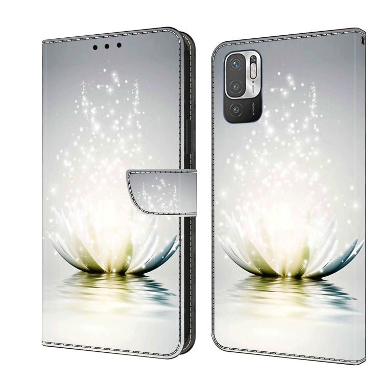 For Xiaomi Redmi Note 10 5G Crystal 3D Shockproof Protective Leather Phone Case(Light Lotus) - free shipping - PMC TechLife - Order now!