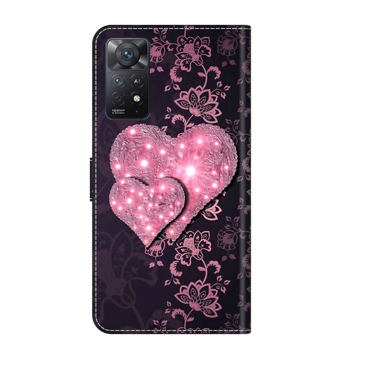 For Xiaomi Redmi Note 11 Pro 5G / 4G Global Crystal 3D Shockproof Protective Leather Phone Case(Lace Love) - free shipping - PMC TechLife - Order now!