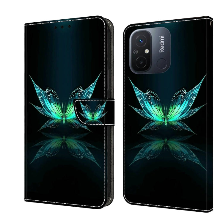 For Xiaomi Redmi 11A 4G / Redmi 12C Global Crystal 3D Shockproof Protective Leather Phone Case(Reflection Dutterfly) - free shipping - PMC TechLife - Order now!